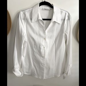 Calvin Klein white no iron button down.  EUC size 10